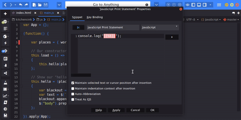 Komodo's print debugging feature