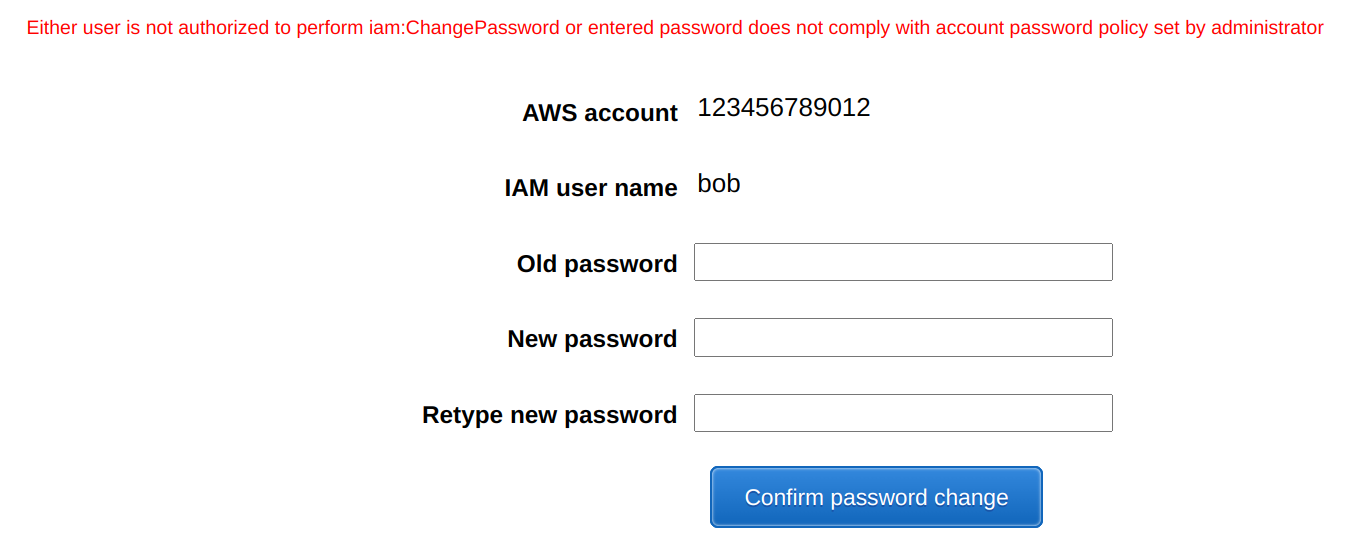 Password prevented by the password policy gives no indication what is wrong