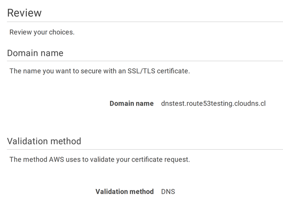 Request a certificate in ACM