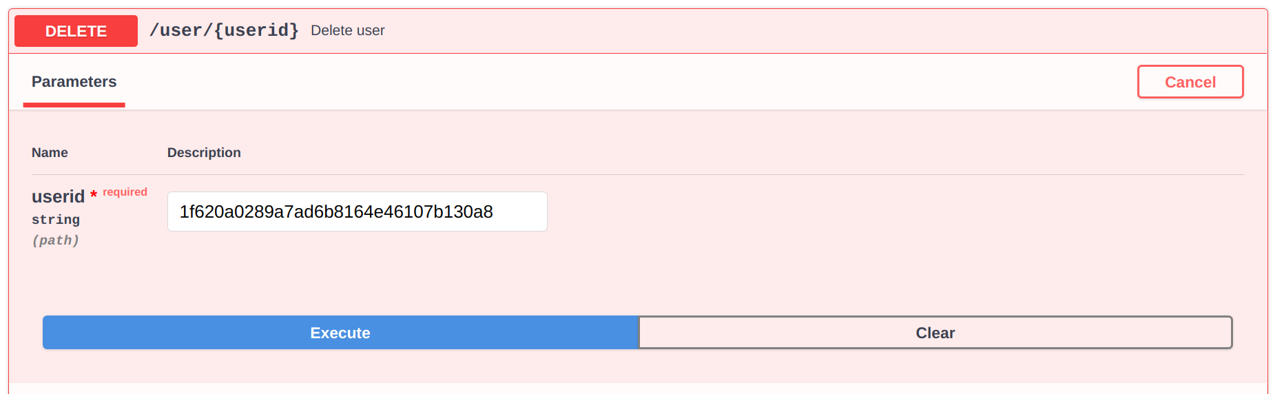 Swagger UI supports path parameters too