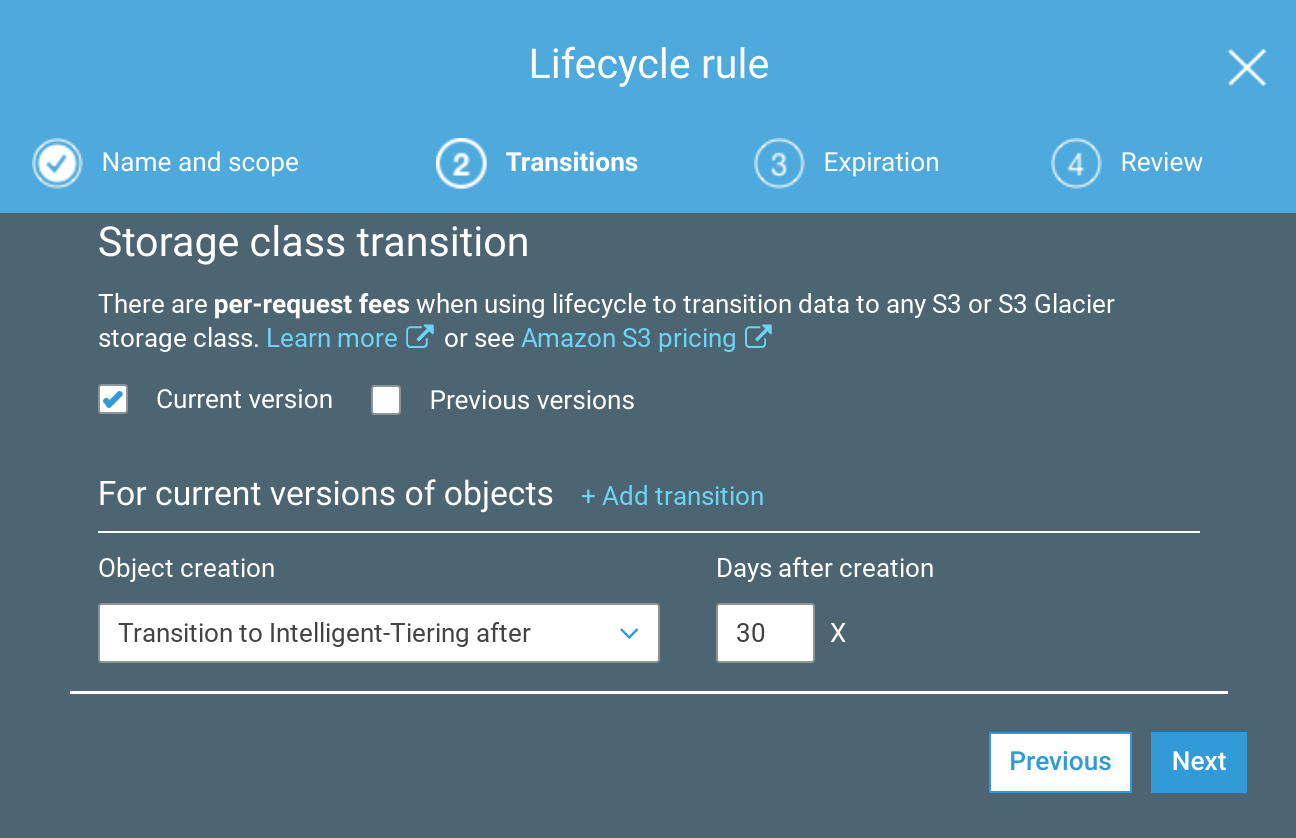 S3 lifecycle configuration