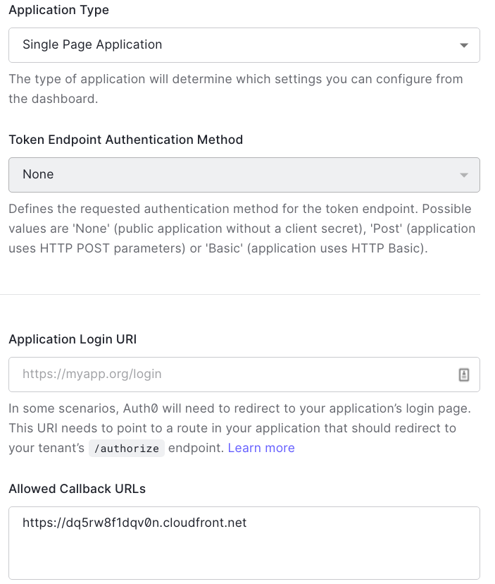 Token endpoint authentication and the allowed callback URL