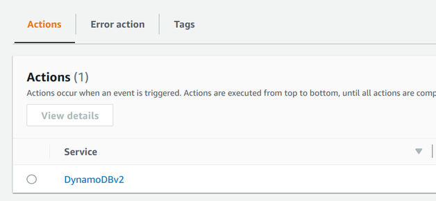 DynamoDBv2 action