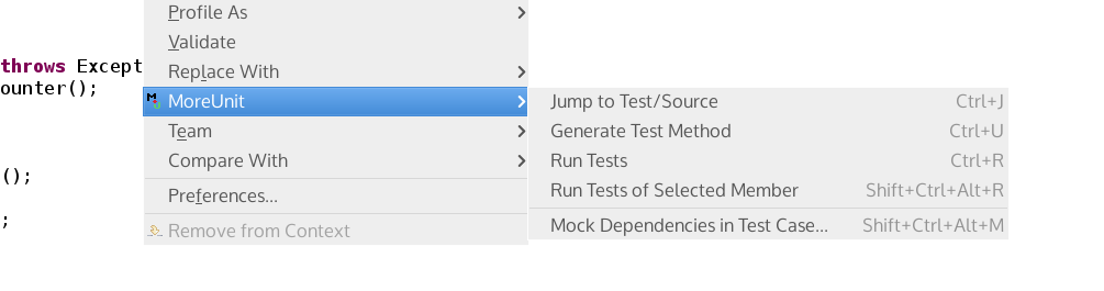 Options provided by MoreUnit