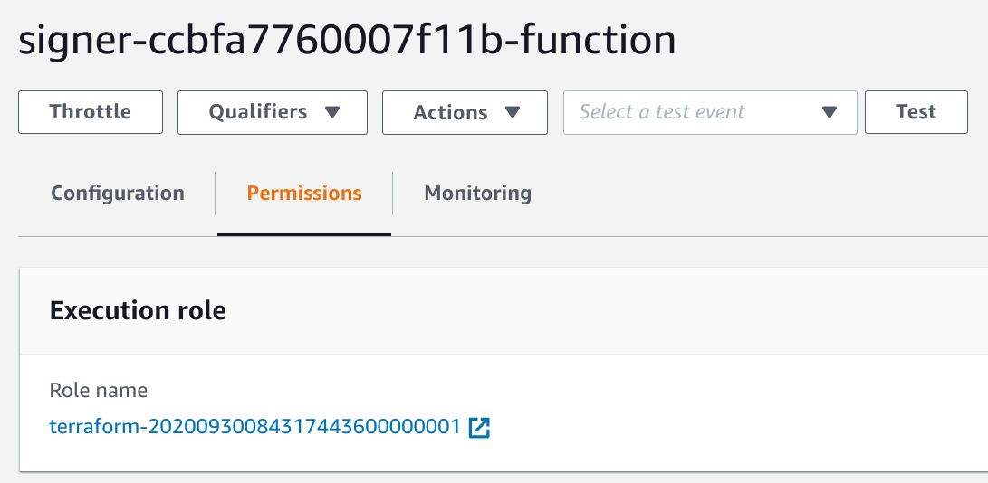 Lambda role config