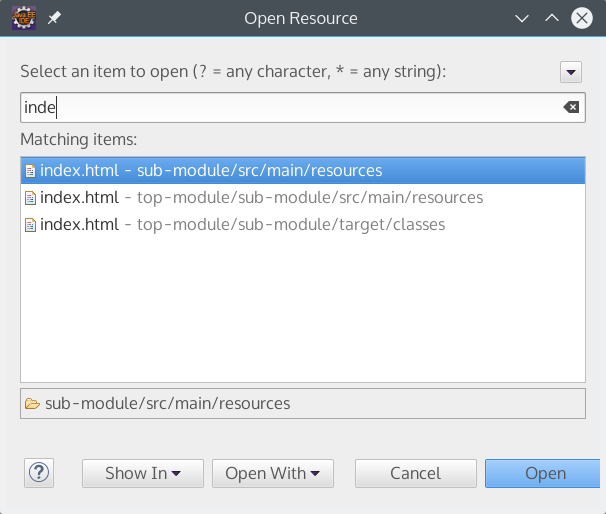 Open Resource Window