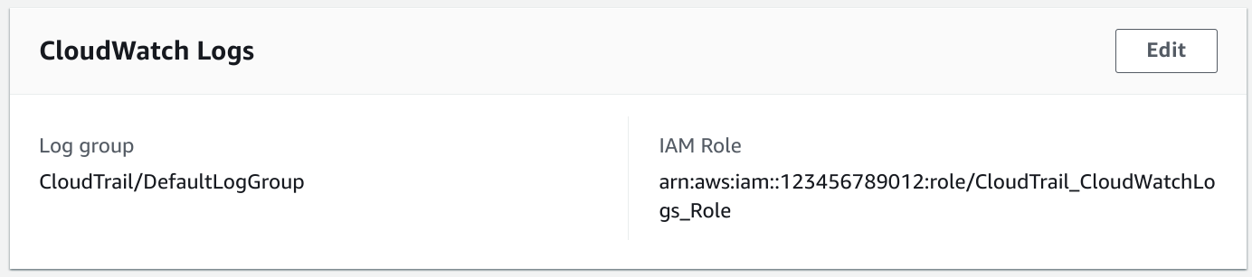 CloudTrail log role config